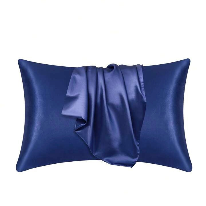 Blue Satin Pillow Case