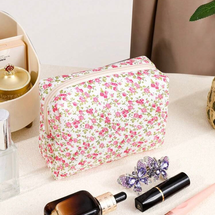 Floral Printed Makeup Bag