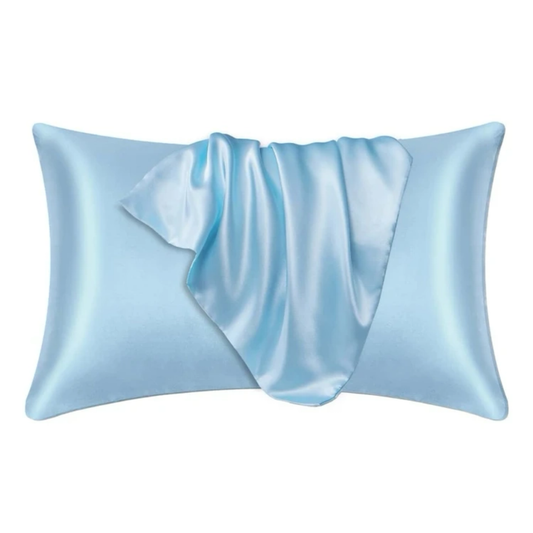 Blue Satin Pillow Case
