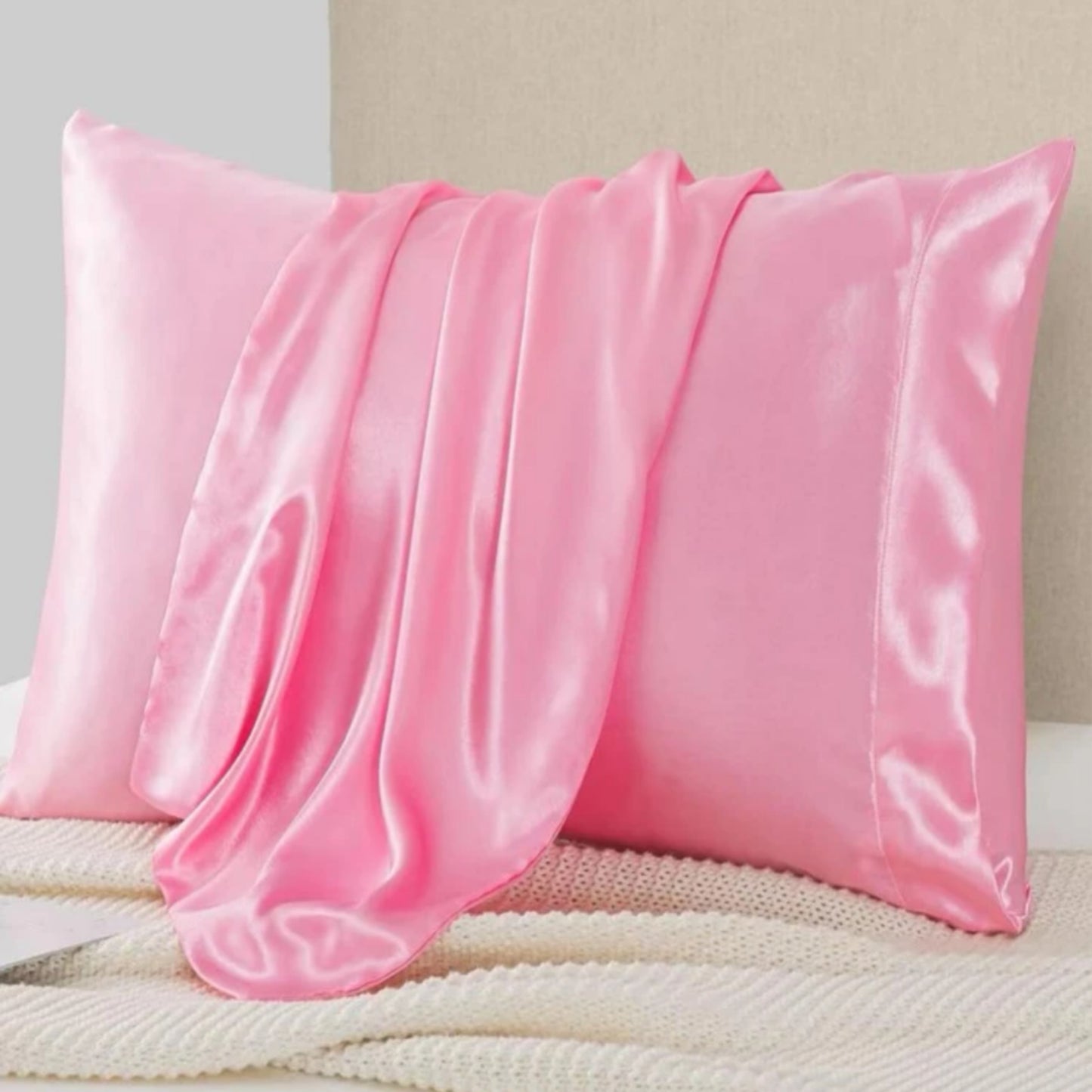 Pink Satin Pillow Case